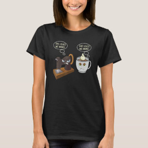 T-shirt Machine à coudre et boîte à café pour l'artisanat