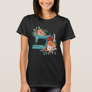 T-shirt Machine à coudre florale Fleur Seamstress Hobb d'é