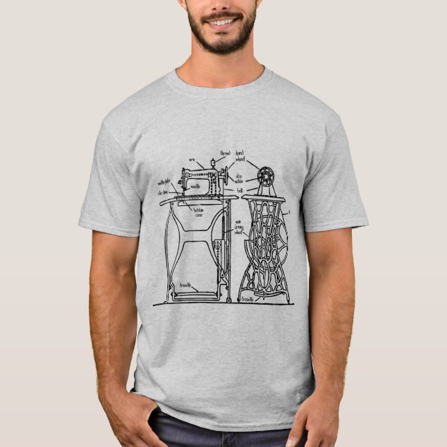 T-shirt Machine à coudre vintage (Devant)
