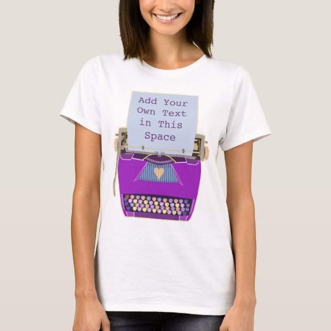T-shirt Machine à écrire moderne du milieu du siècle (Devant)