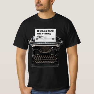 T-shirt Machine à écrire vintage C'était une nuit sombre e