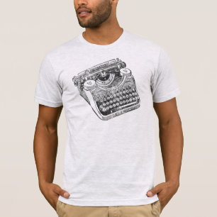 T-shirt Machine à écrire vintage en bois