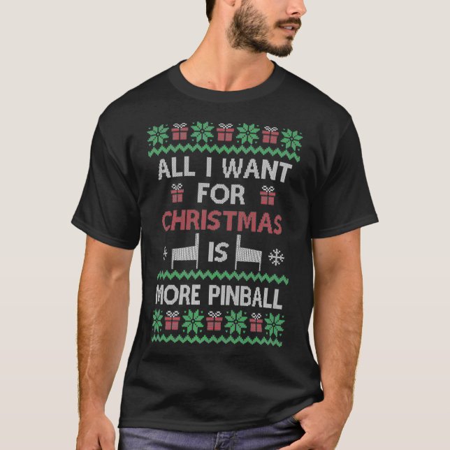 T-shirt Machine à Pinball moche pour Noël Pinball Wi (Devant)