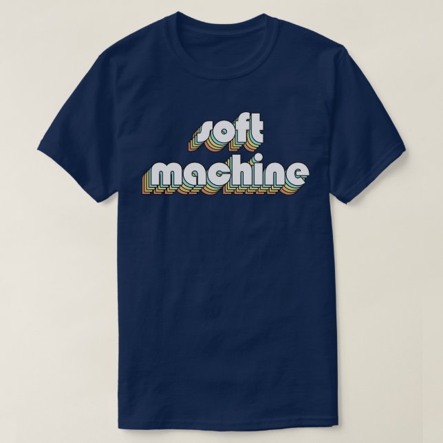 T-shirt Machine douce Rétro Typographie Arc-en-ciel style  (Design devant)