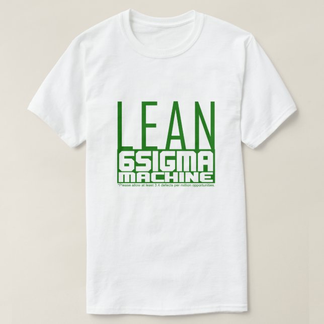 T-shirt Machine Six Sigma Lean Belt Vert (Design devant)