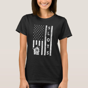 T-shirt Machines à sous Vintage US Flag Machine de jeu Cas