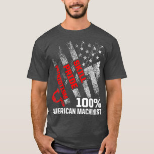 T-shirt Machiniste US Drapeau Machine Opérateur
