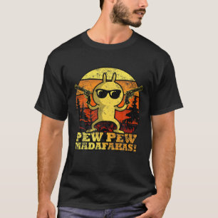T-shirt Mada-Fakas vintage Pewpew, lapin Crazy Pew Pew