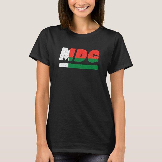 T-shirt Madagascar MDG Madagasikara Outfit with Flag (Devant)