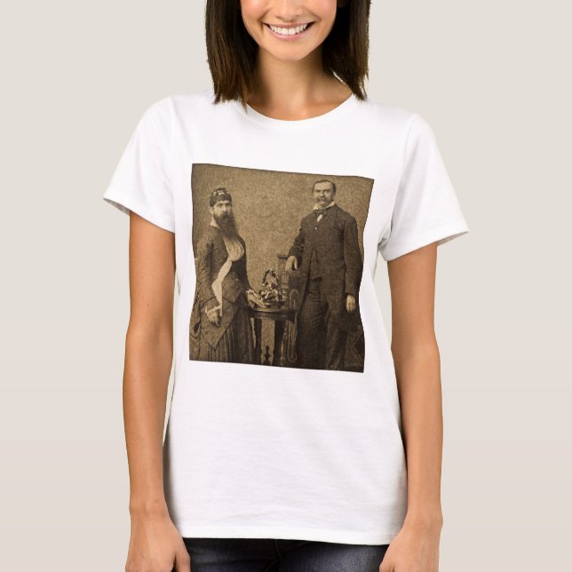 T-shirt Madame barbue de phénomène vintage de cirque (Devant)