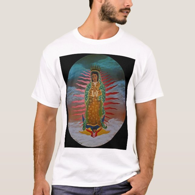 T-shirt Madame de Guadalupe (teinte bleue) avec la (Devant)