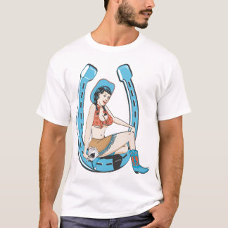 T-shirt Madame de pin-up Luck de fille de tisonnier