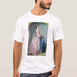 T-shirt Madame tenant des fleurs dans son jupon