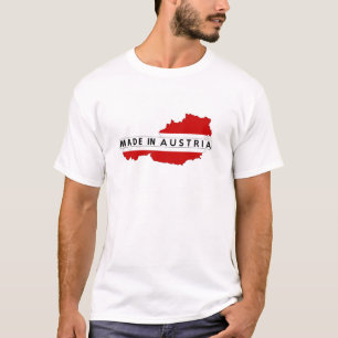 T-shirt made in austria country map flag produit étiquette