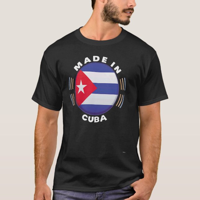 T-shirt Made In Cuba Vintage  Cuban Flag (Devant)