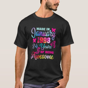 T-shirt Made in Janvier 1998 24 Years of Being Awesome 24T