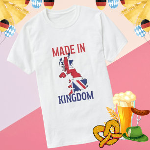T-shirt Made in UK Vintage Map Union Jack British Pride