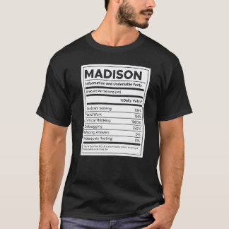 T-shirt Madison Nutrition Information Problème Résoudre Du