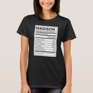 T-shirt Madison Nutrition Information Problème Résoudre Du