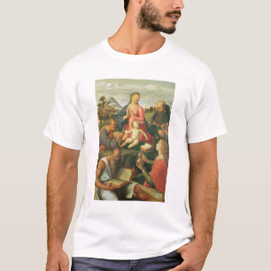 T-shirt Madonna et enfant avec des solides solubles.