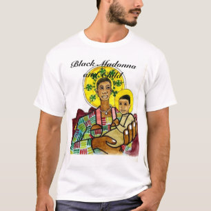 T-shirt Madonna et enfant noirs