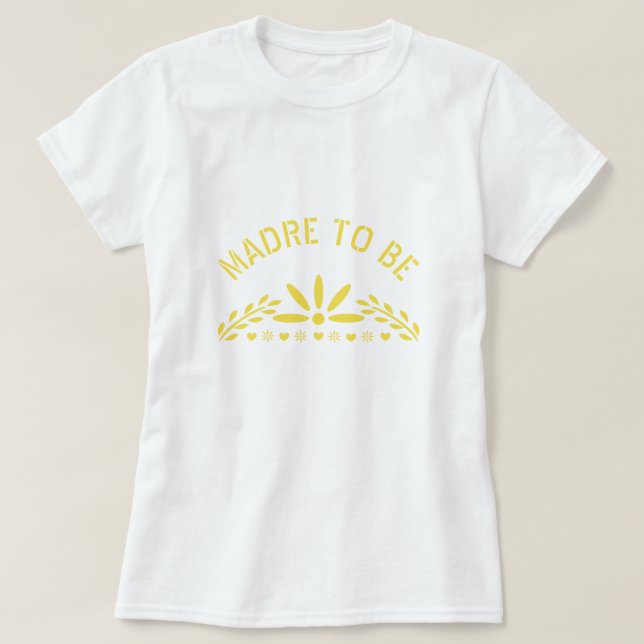 T-shirt Madre Jaune à papy picado Baby shower (Design devant)