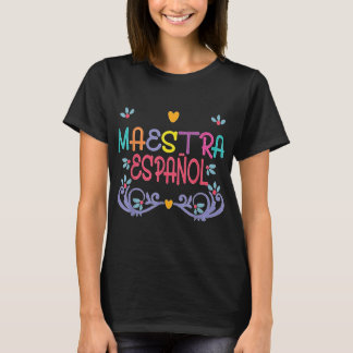 T-shirt Maestra De Espanol Playera Cute Spanish Teacher