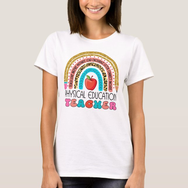 T-shirt Maestra enseignant crayon arc-en-ciel cadeau retou (Devant)