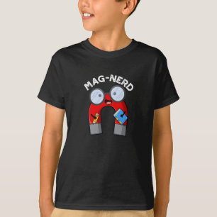 T-shirt Mag nerd Funny Nerd Magnet Pun Dark BG