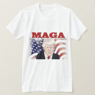 T-shirt MAGA American Flag Trump texte rouge