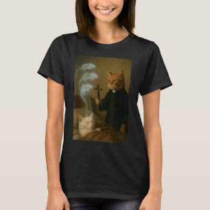 T-shirt Mage Chat Mème Chat Exorcisme Souris Drôle Fantais