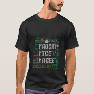 T-shirt MAGEE Nom de famille Xmas Naughty Nice MAGEE Chris