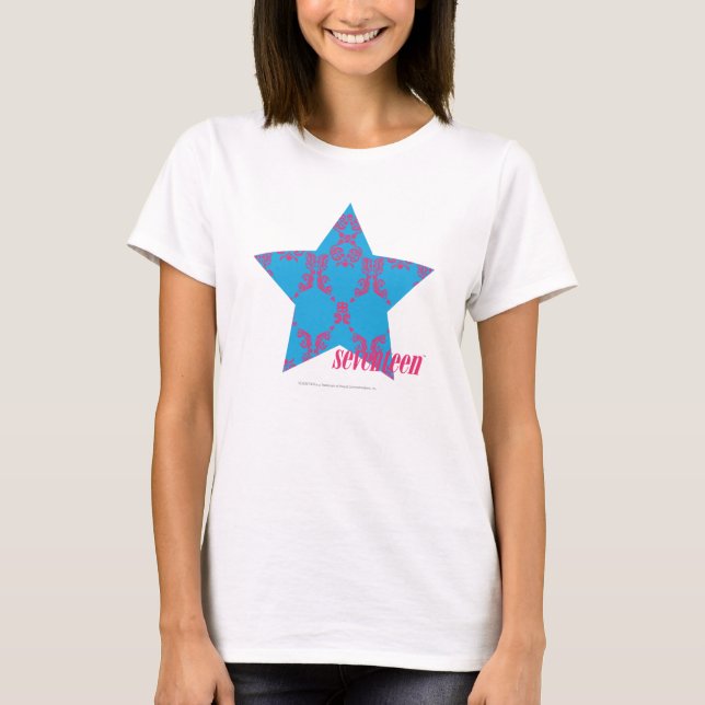 T-shirt Magenta-Aqua 2 de damassé (Devant)