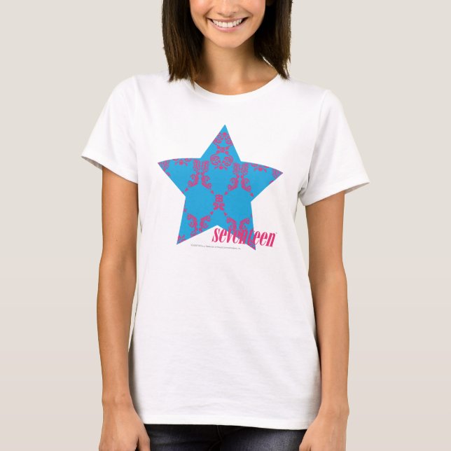 T-shirt Magenta-Aqua 2 de damassé (Devant)