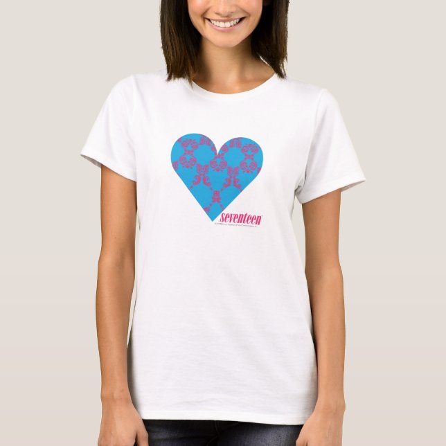 T-shirt Magenta-Aqua 3 de damassé (Devant)