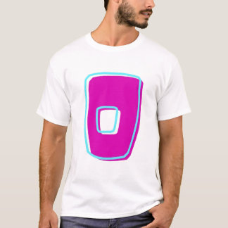 T-shirt Magenta élégant et lettre Turquoise O