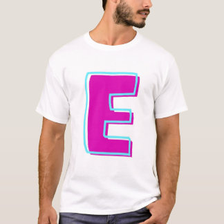 T-shirt Magenta et lettre Turquoise E élégantes