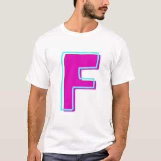 T-shirt Magenta et lettre Turquoise F élégantes