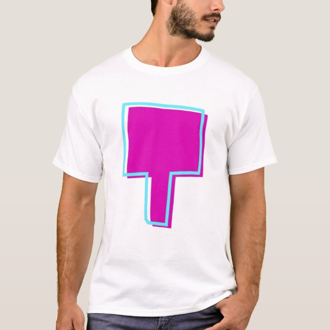 T-shirt Magenta et lettre Turquoise t élégantes (Devant)