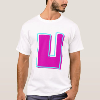 T-shirt Magenta et lettre Turquoise U élégantes