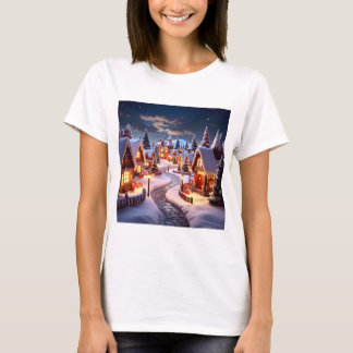 T-shirt Magical Gingerbread Village at Night 