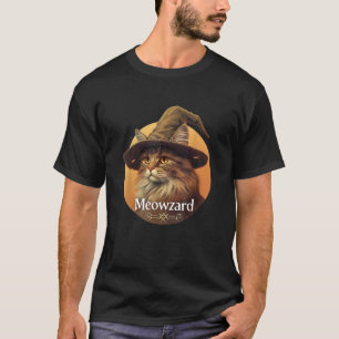 T-shirt Magical Meowzard Envoûtant Chat Sorcier Illustrati