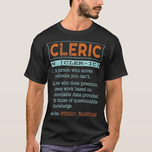 T-shirt Magicien du dictionnaire Cleric  (Devant)