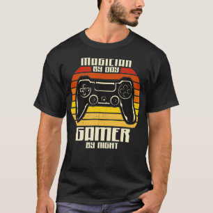 T-shirt Magicien par Jeu de jour par Night Retro Cadeau