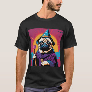 T-shirt Magicien Pug rétro