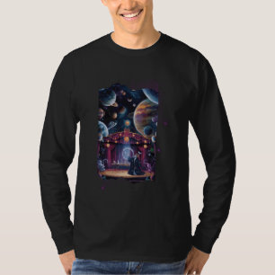 T-shirt Magicien Sur Scène Avec Surreal Alien Wo