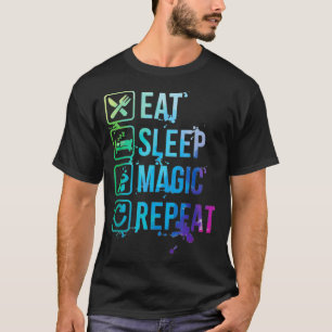 T-shirt Magicien Trucs Mangez le sommeil Répéter l'aquarel