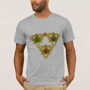 T-SHIRT MAGIQUE ELFIC TALISMAN /GOLD TRIANGLE AVEC GEMSTON