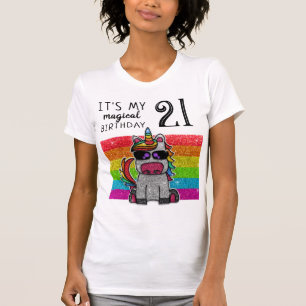T-shirt Magique Rainbow Unicorn Parties scintillant Whimsi