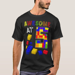 T-shirt Magnifique À 5 Ans Bâtiment En Brique Bâtiment Enf